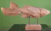  Product image 5 of the product “Carved fish wood on stand made from teak root pieces ”
